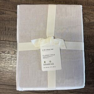 Pair of 2 Pottery Barn Classic Voile Pole Top Sheer White Curtains 50”x96” NEW!!